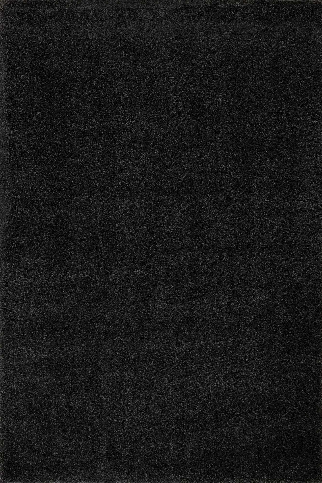 Large View Plush Plain Black Rug