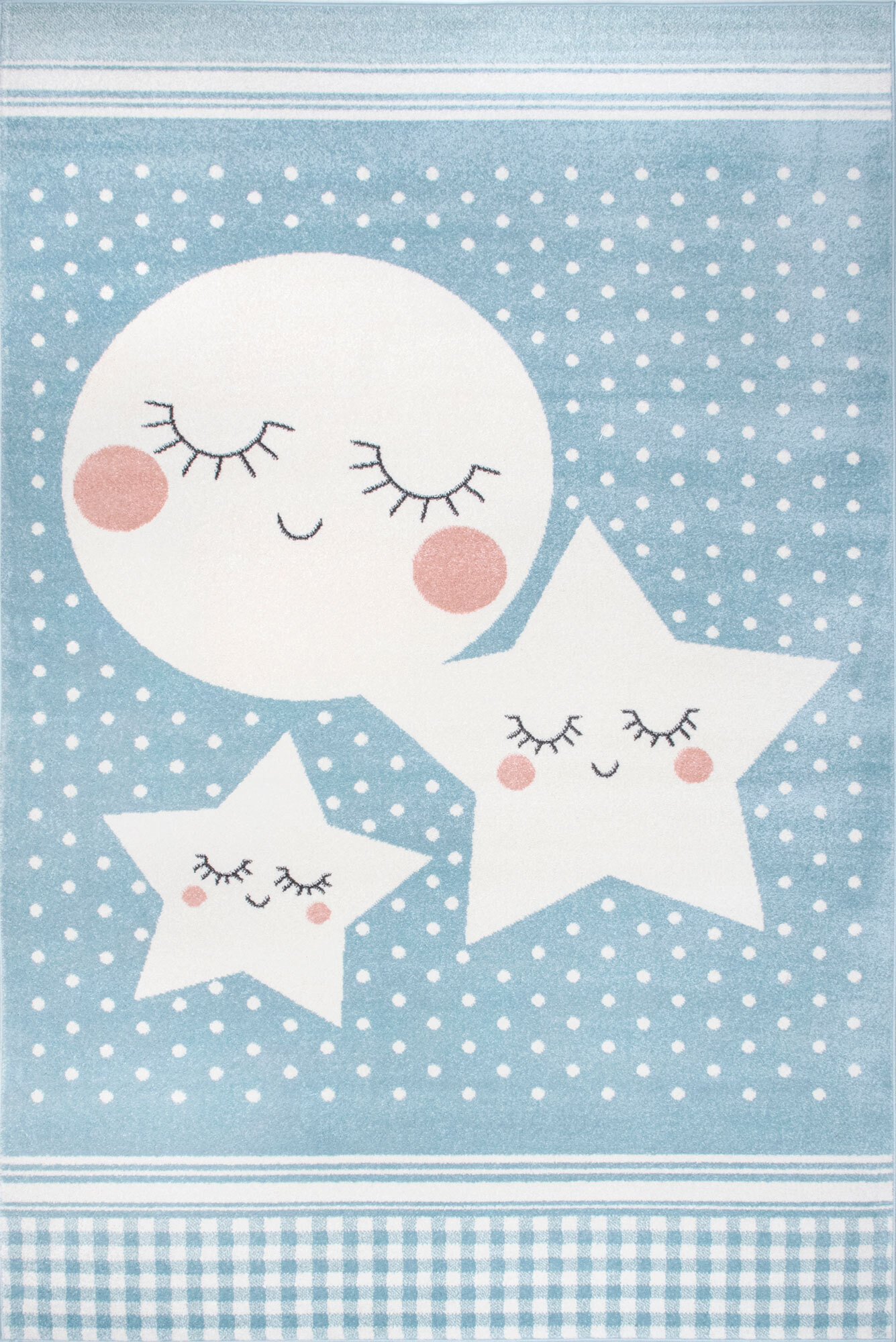 Poppy Moon & Stars Blue Kids Rug