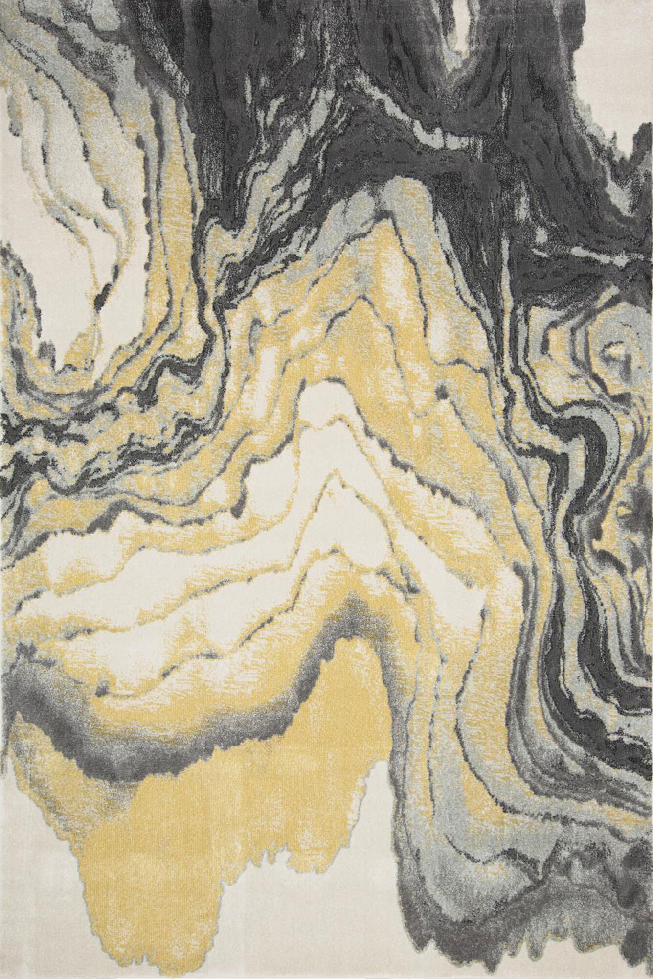 Large View Roma Yellow Modern Abstract Rug