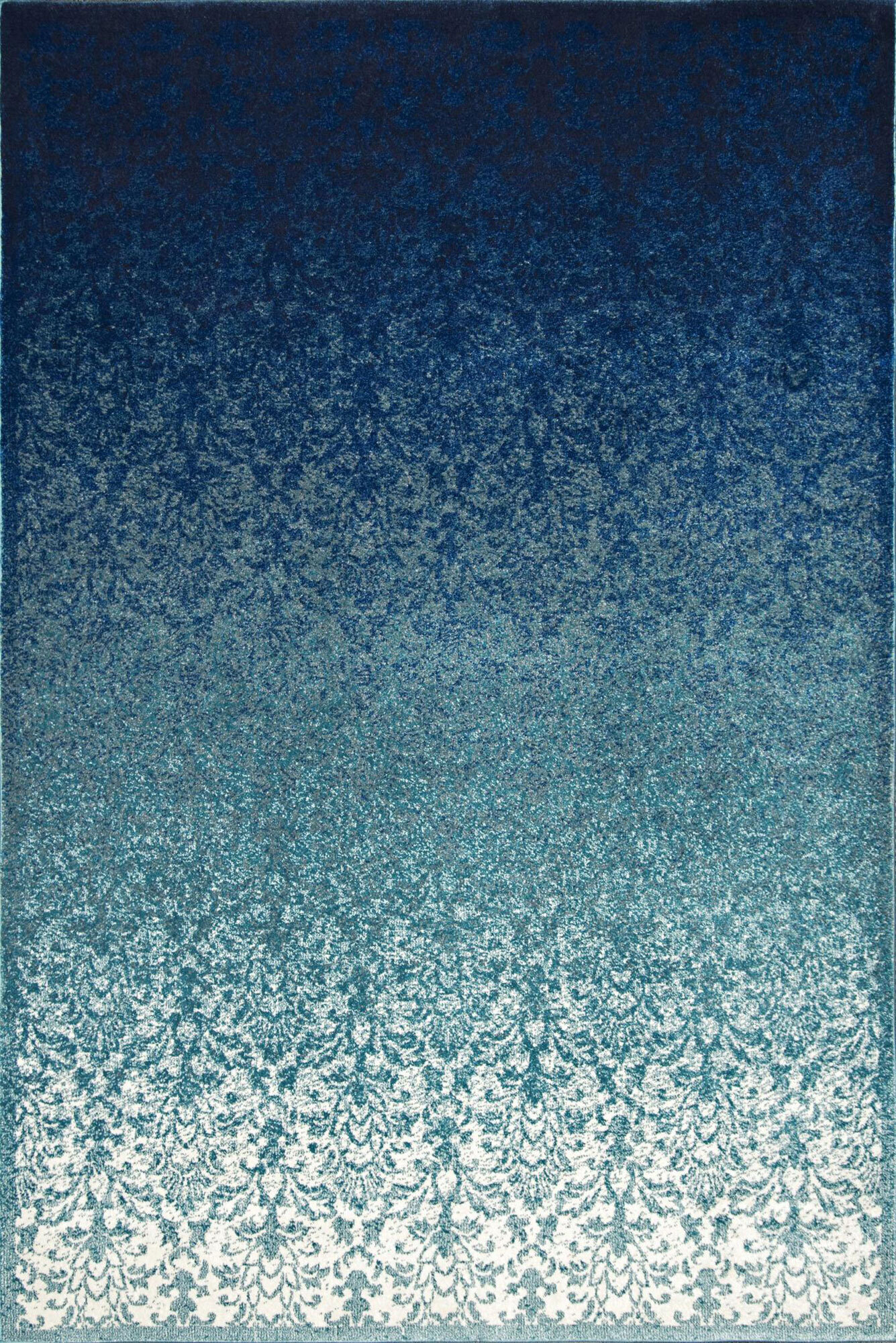 Roma Blue Transitional Floral Rug