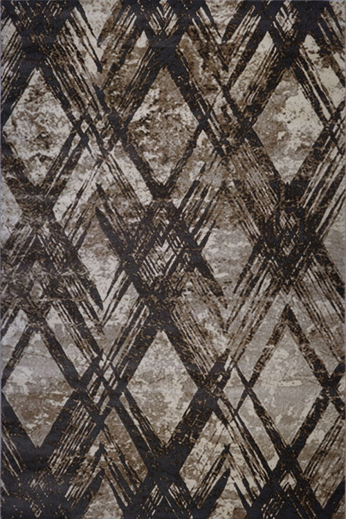 Large View Sade Brown Trellis Pattern Rug