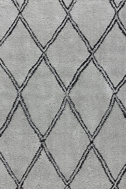Large View Salem Grey Moroccan Shaggy Rug