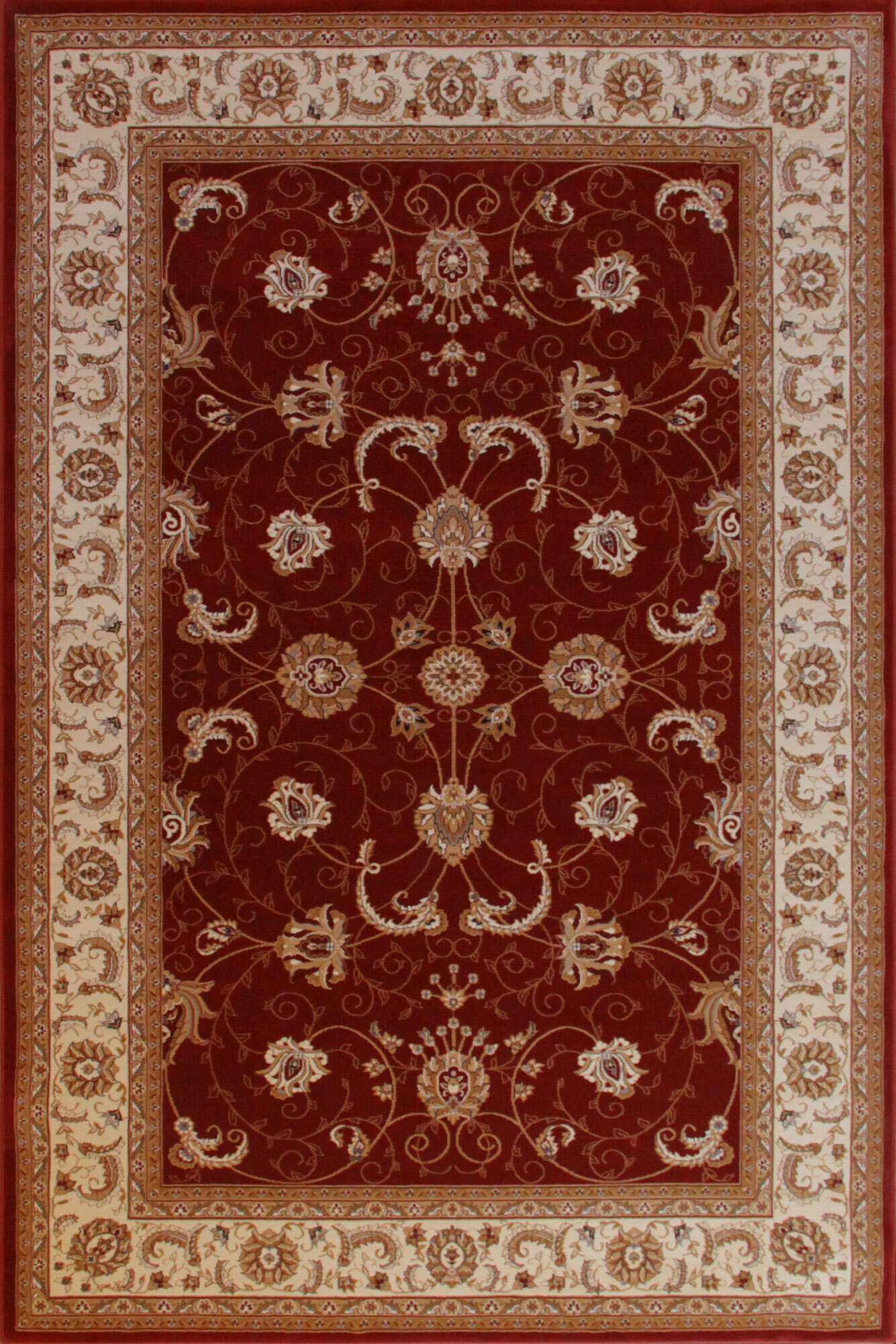 Star Red Traditional Oriental Rug