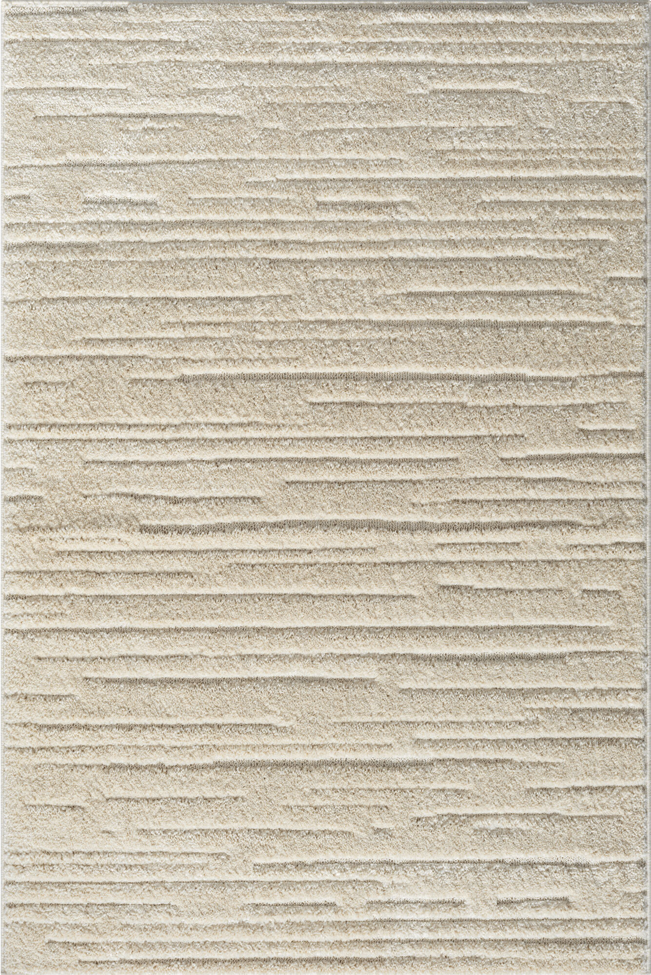 Large View Serenade Beige Striped Rug