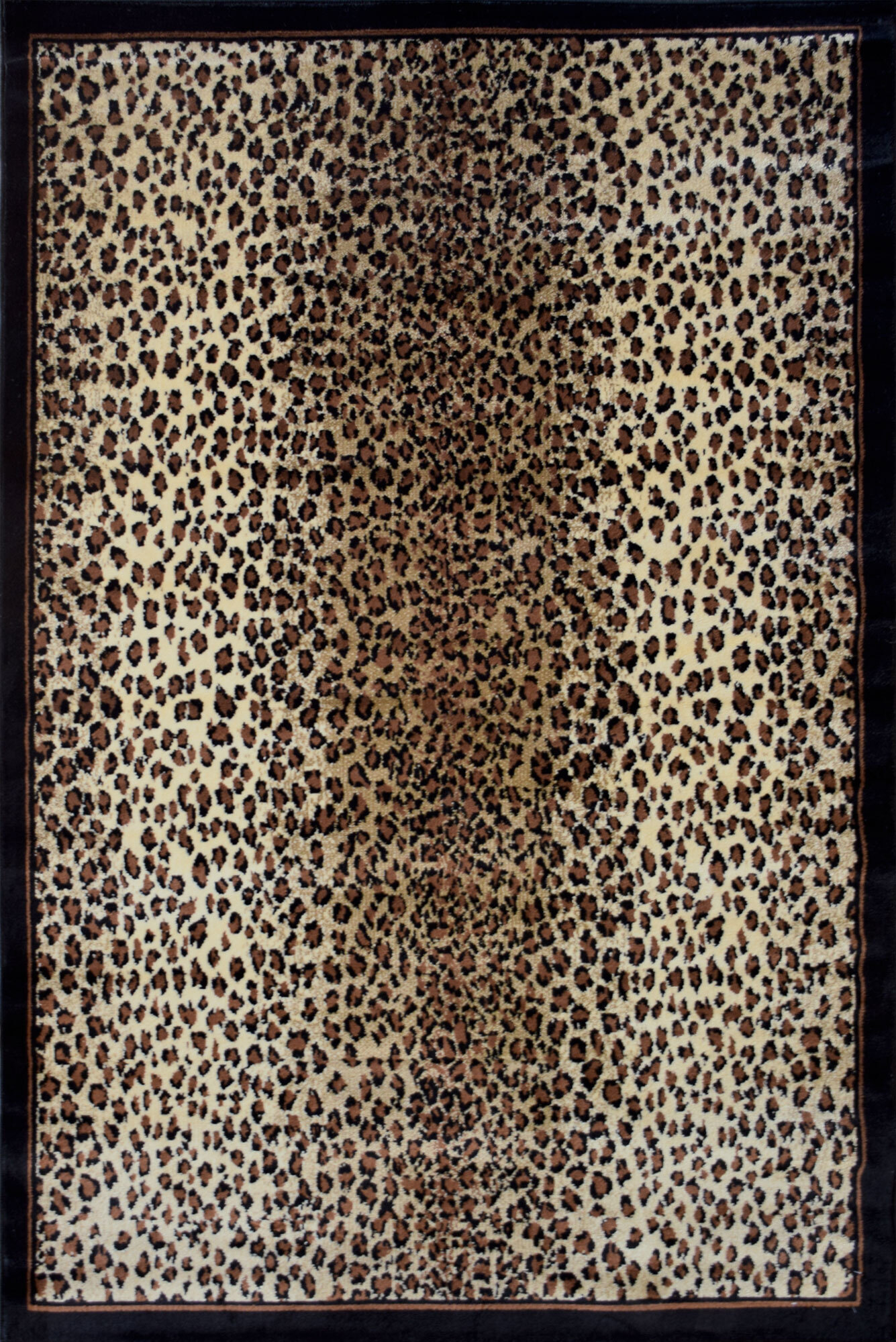Large View Safari Leopard Animal Print Rug
