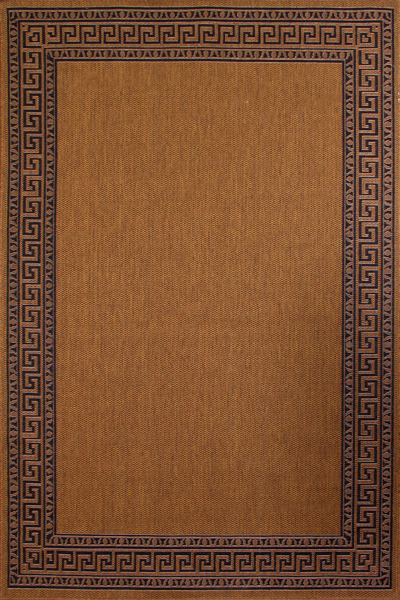 Storm Tan Greek Key Border Rug