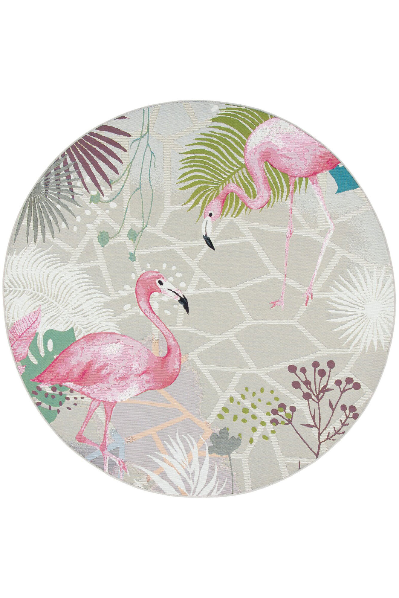 Sole Flamingo Tropical Round Rug