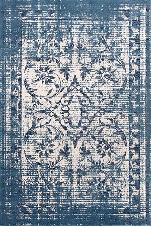 Sonia Blue Transitional Floral Rug