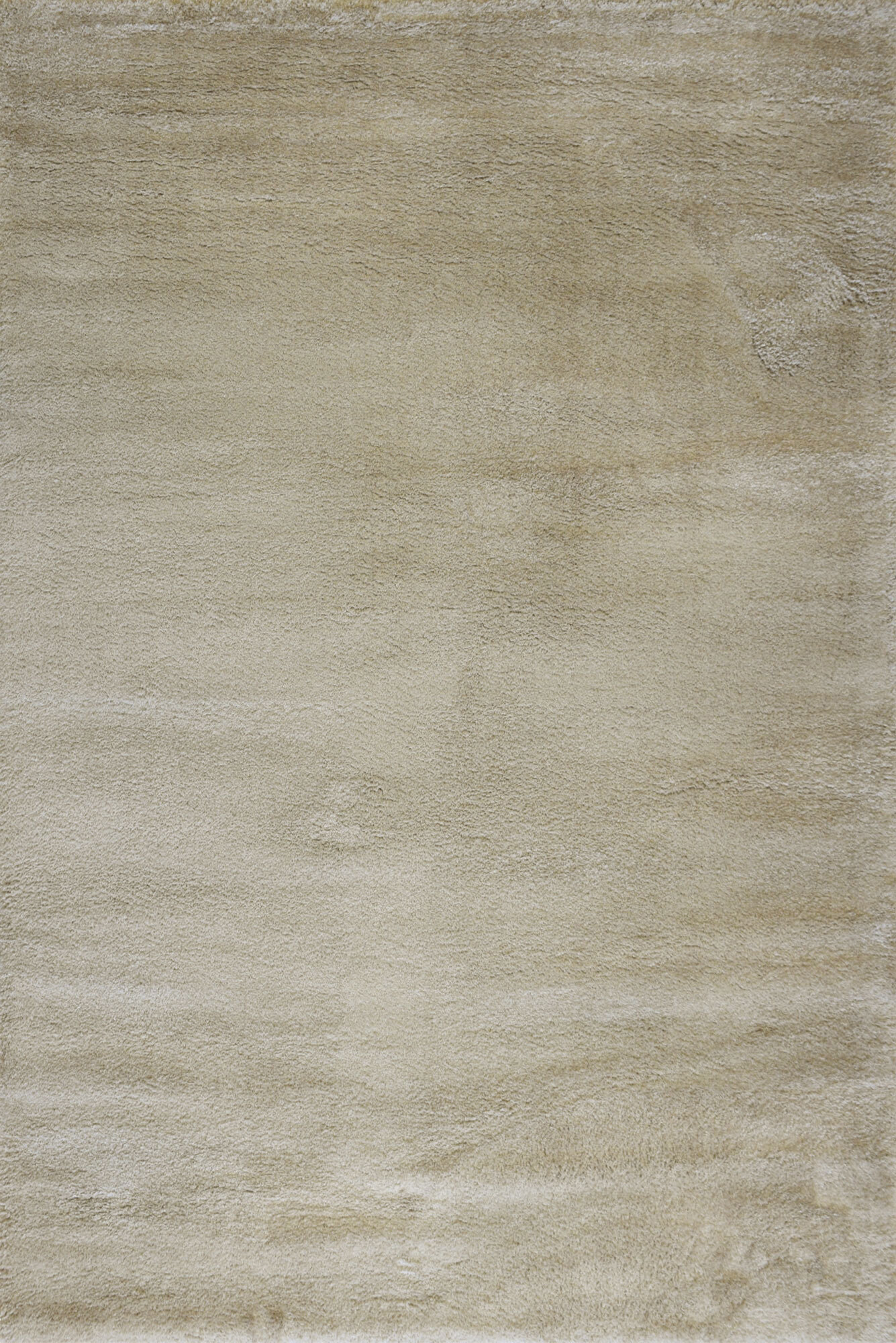 Large View Soft Plain Beige Thick Shaggy Rug