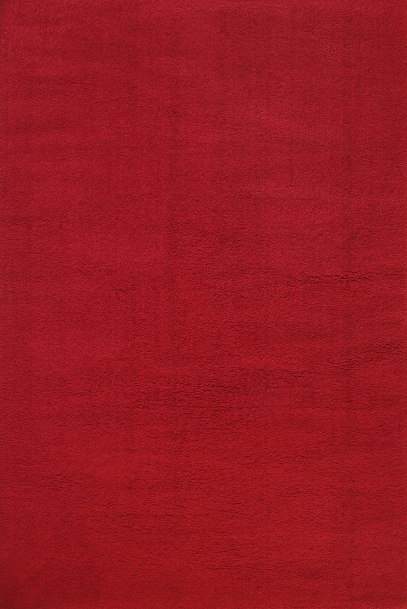 Large View Soft Plain Red Thick Shaggy Rug