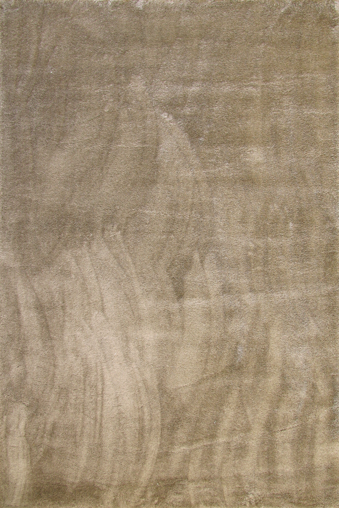 Large View Soft Plain Brown Thick Shaggy Rug