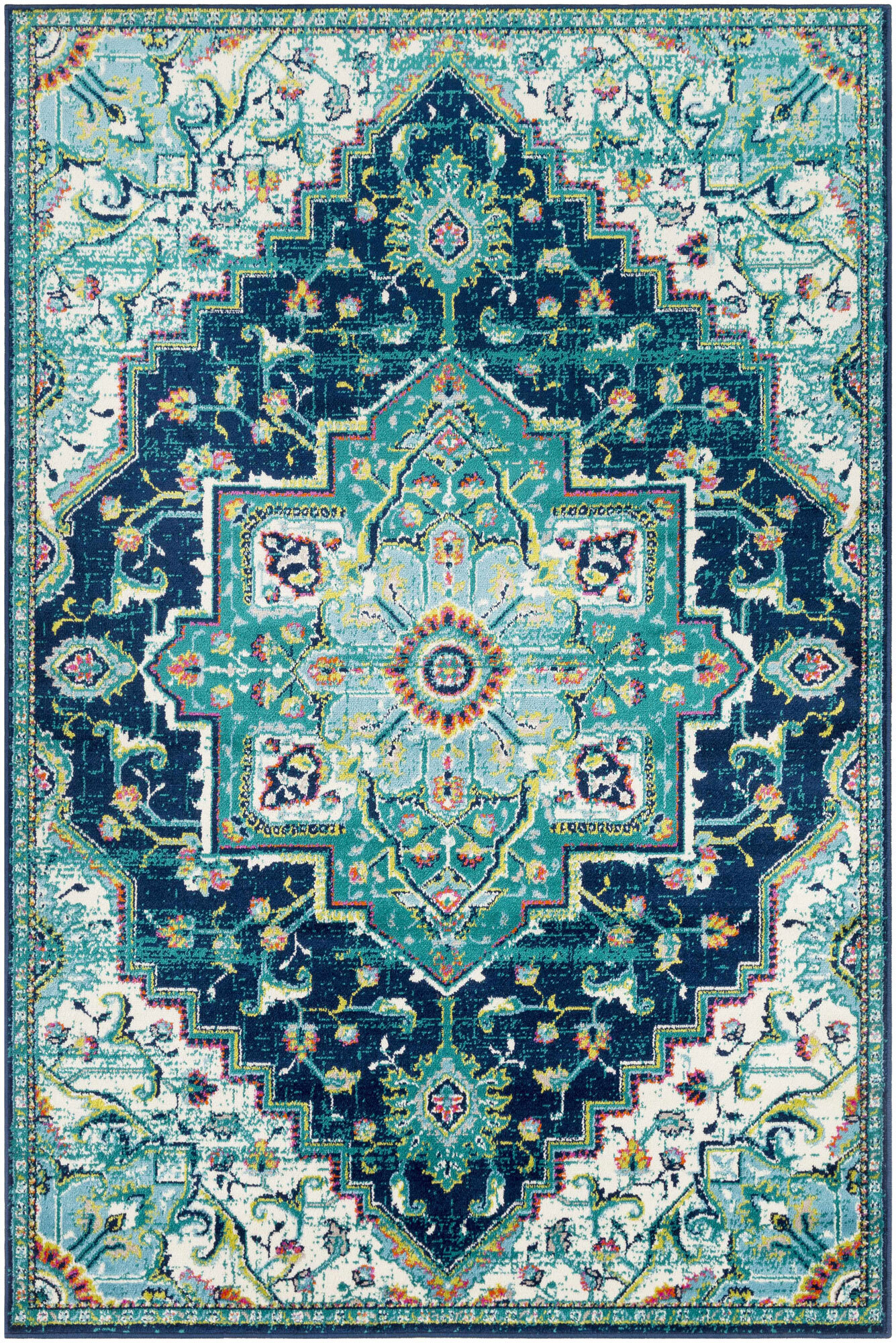 Large View Space Traditional Medallion Rug