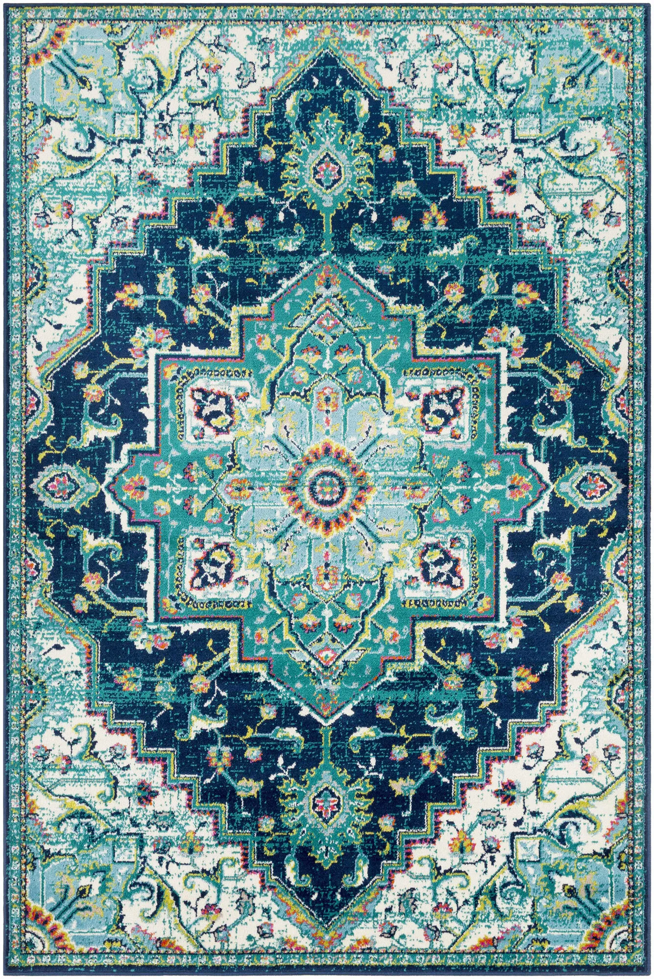 Large View Space Traditional Medallion Rug