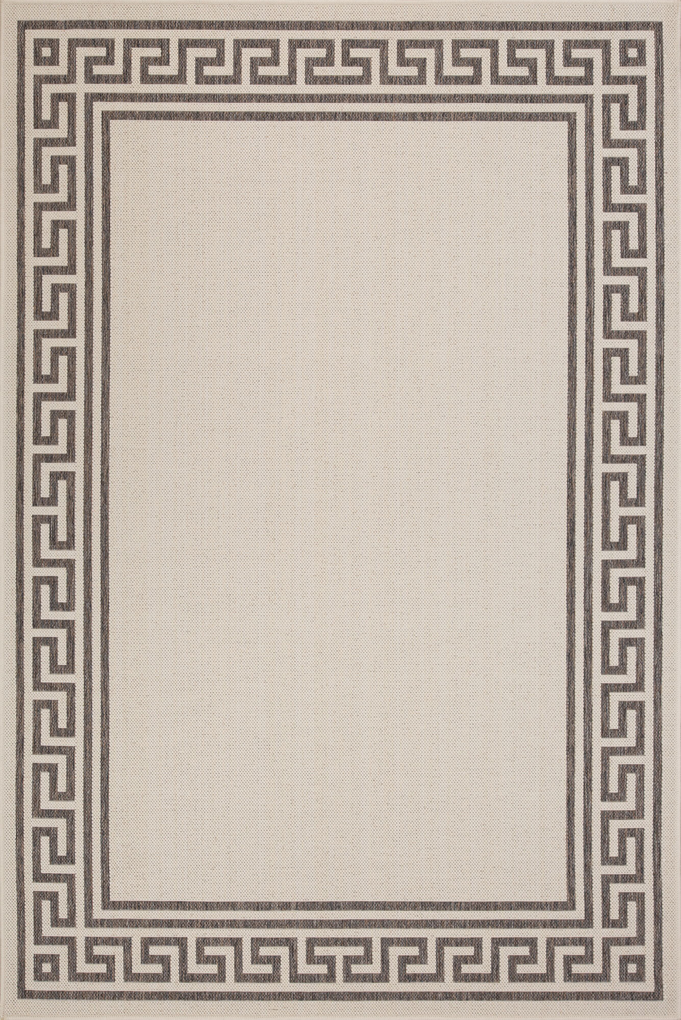 Large View Soleil Ivory Greek Key Border Rug
