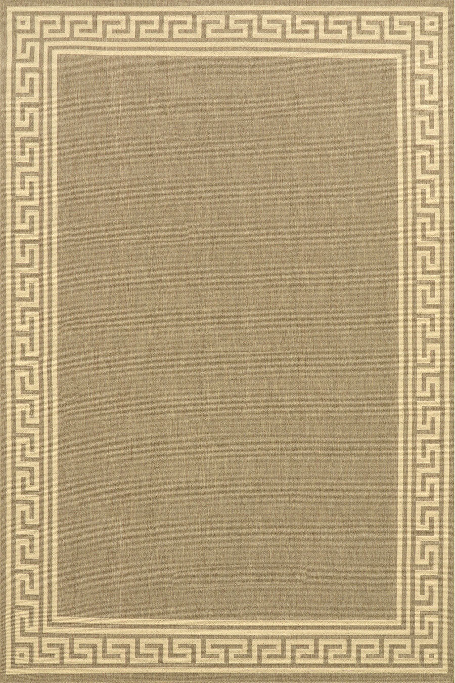 Large View Subi Tan Greek Key Flatweave Rug