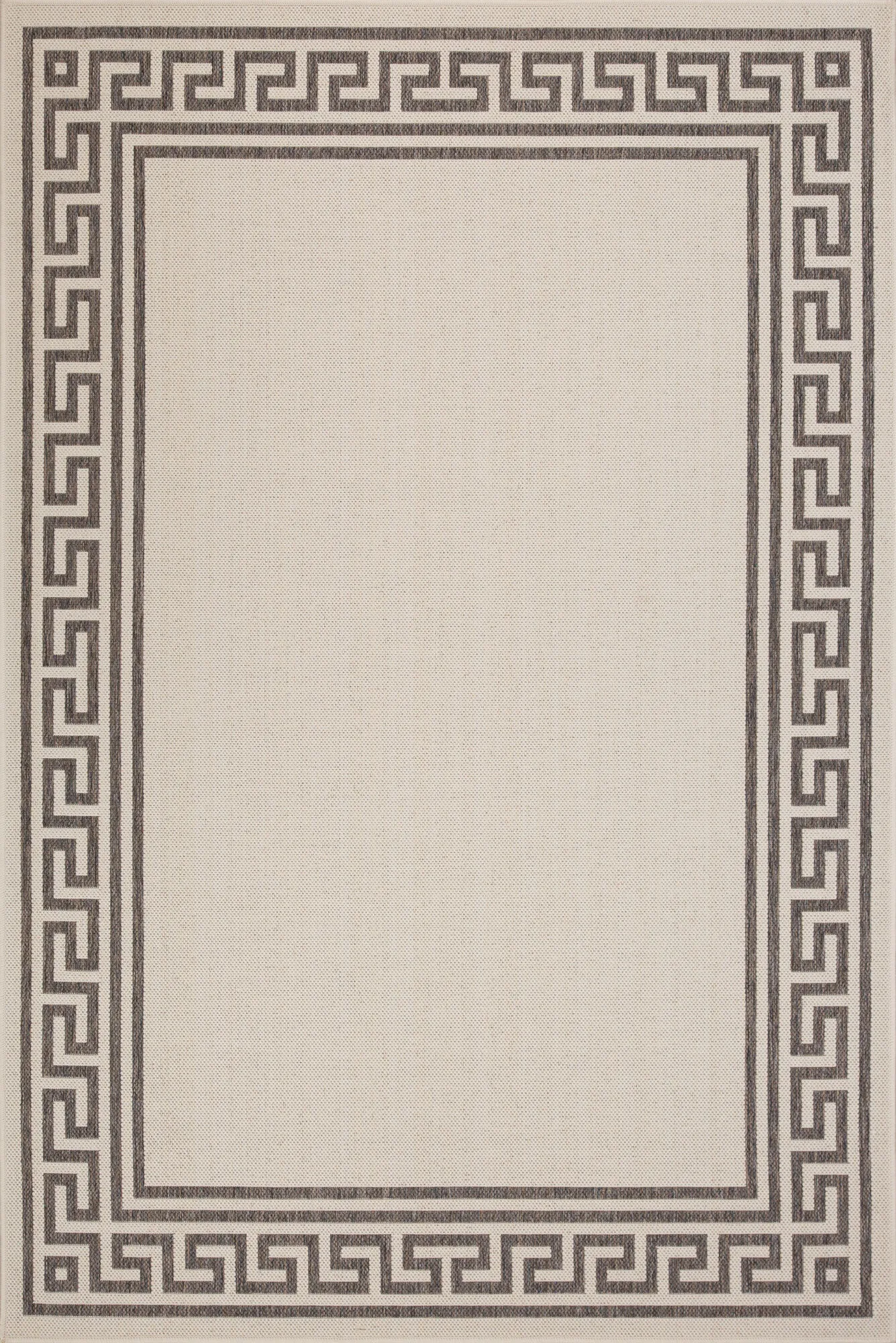 Soleil Ivory Greek Key Border Rug
