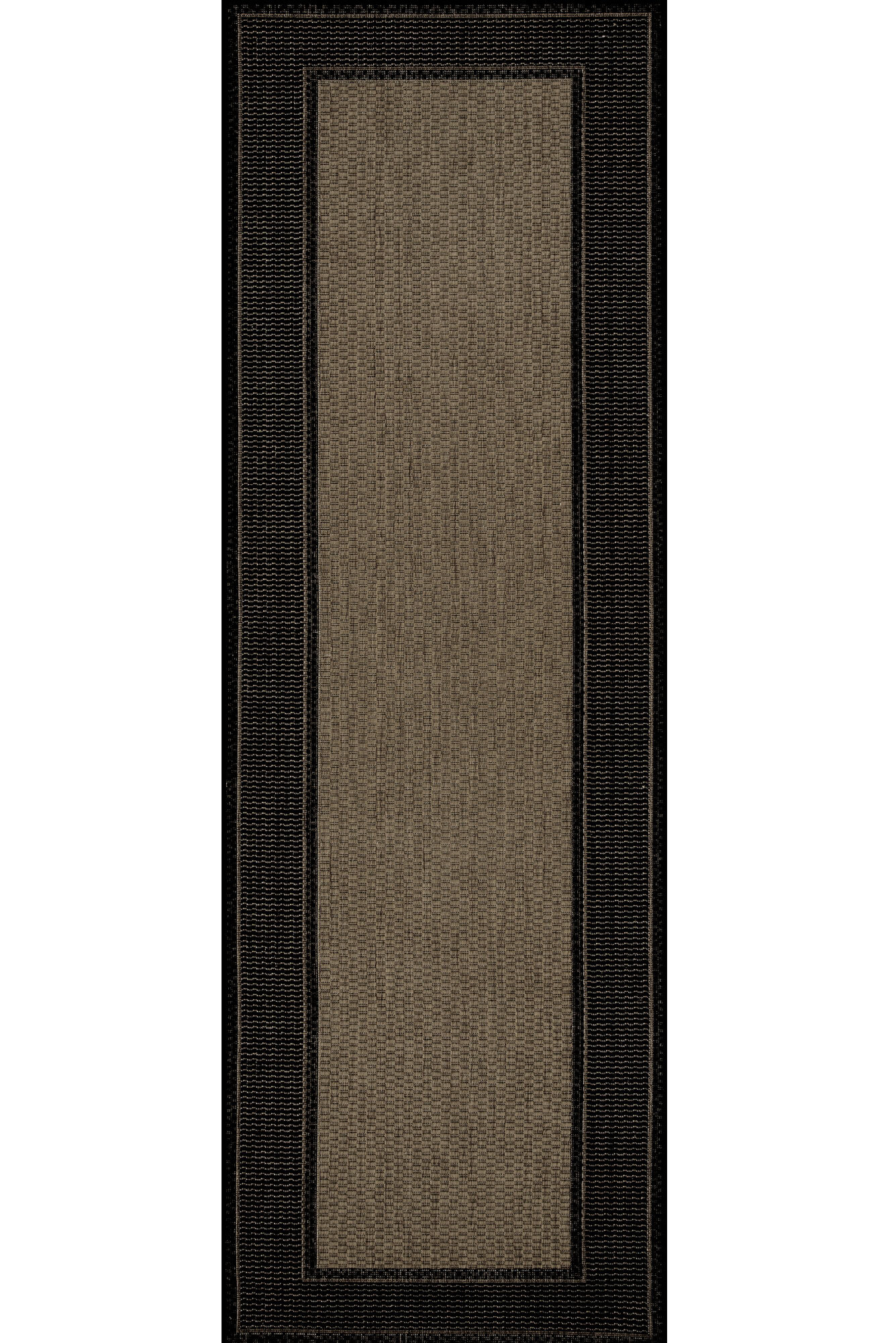 Large View Soleil Black Border Flatweave Rug