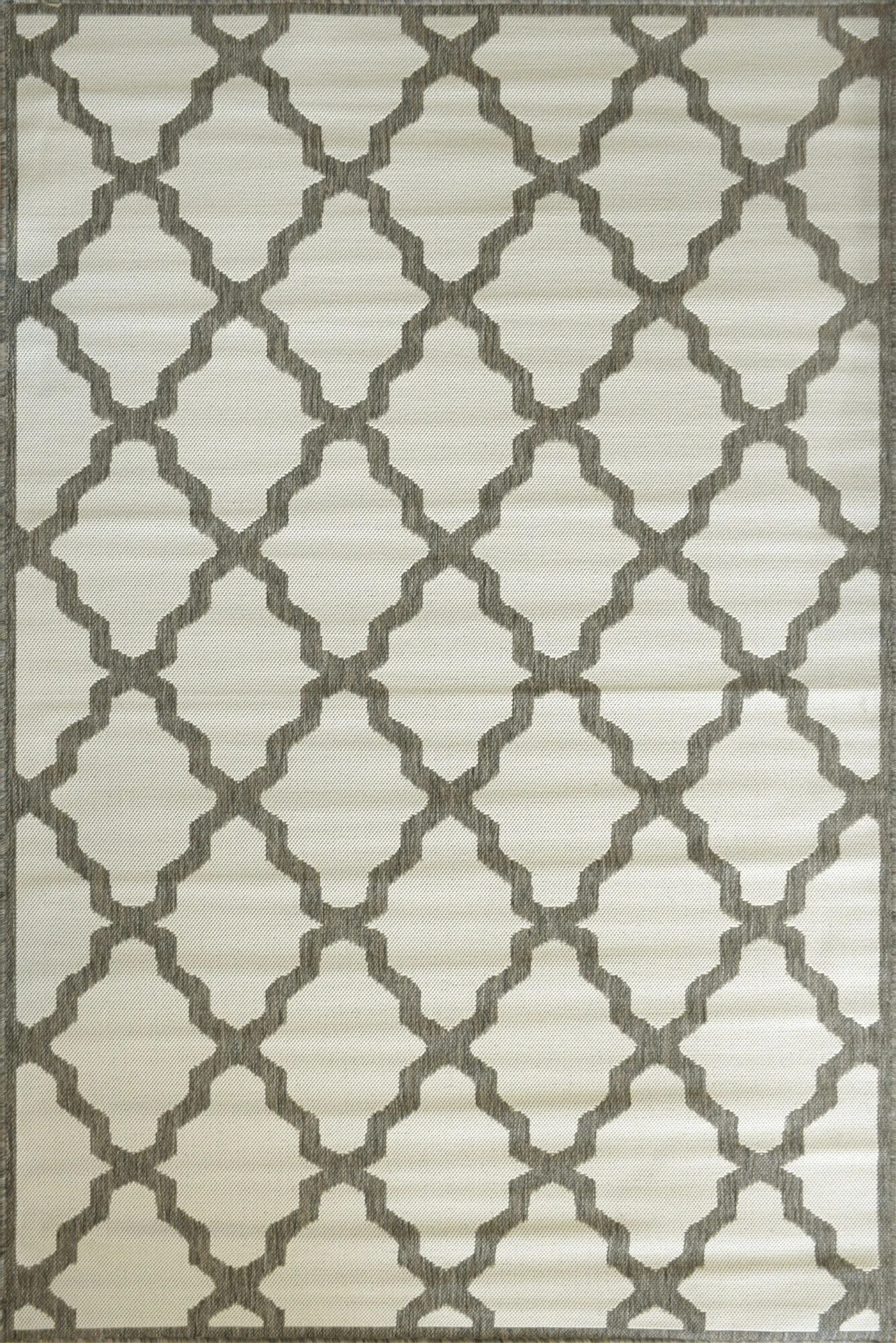 Large View Soleil Ivory Flatweave Trellis Rug