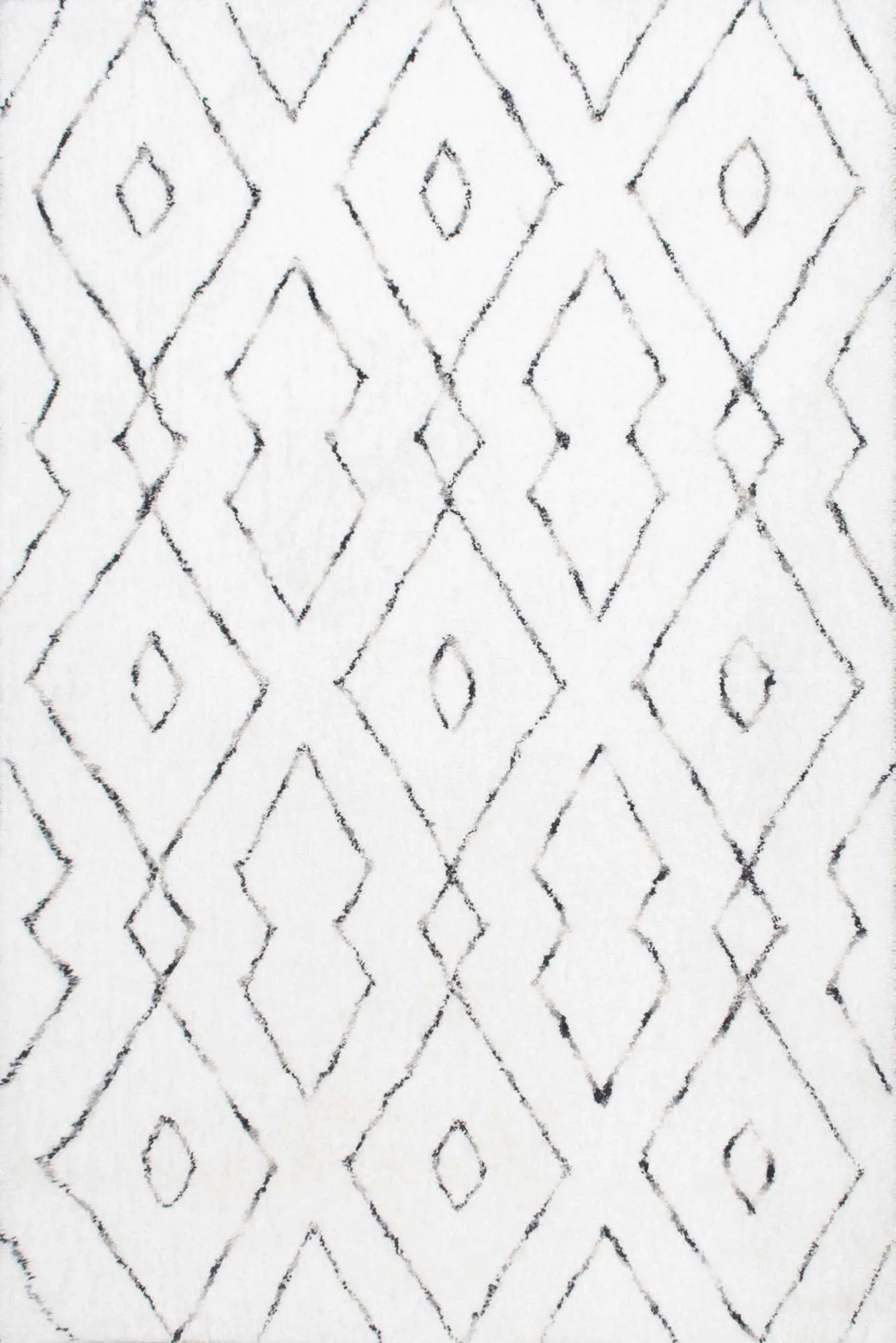 Symphony Moroccan White Shag Rug