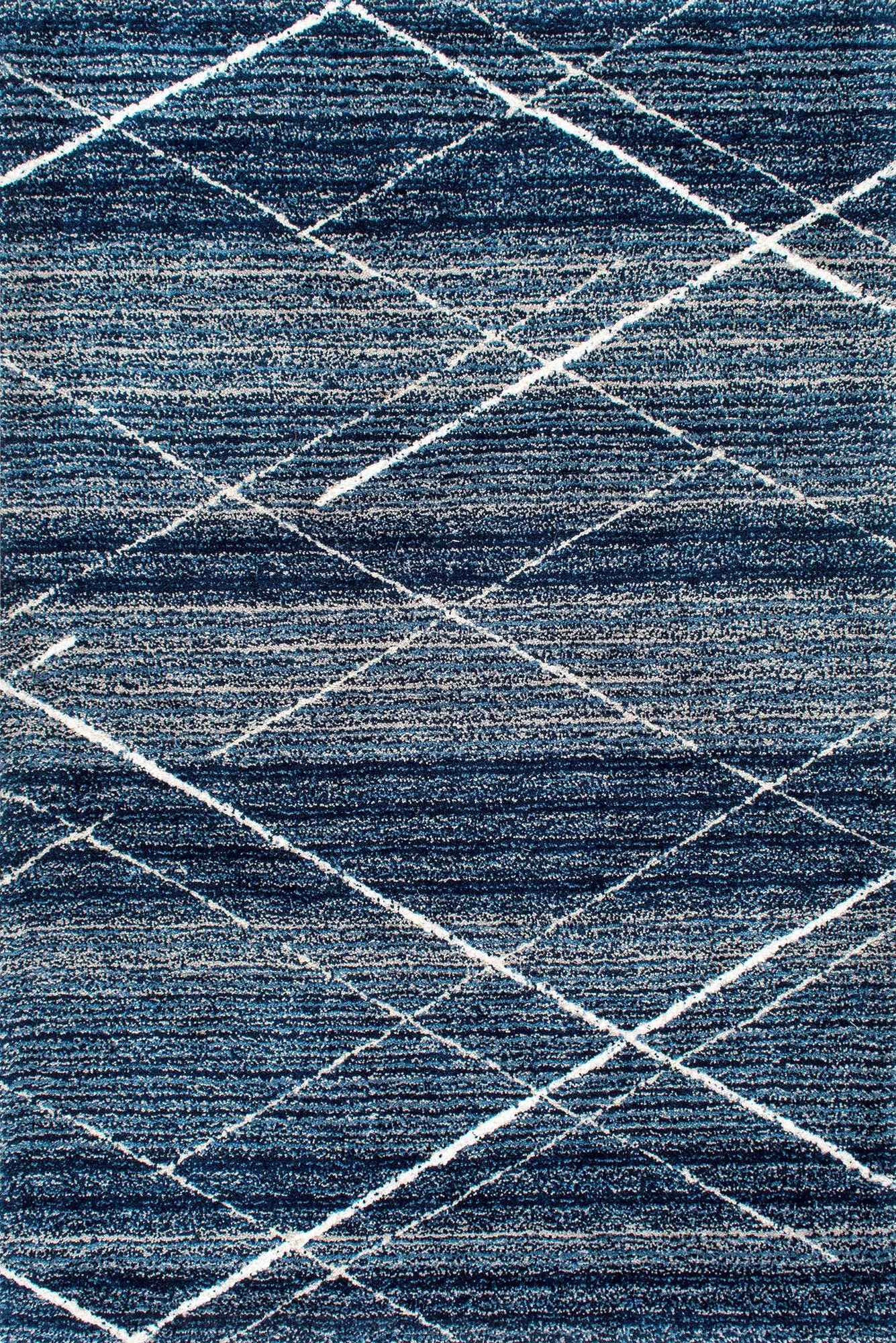 Symphony Blue Striped Shag Rug