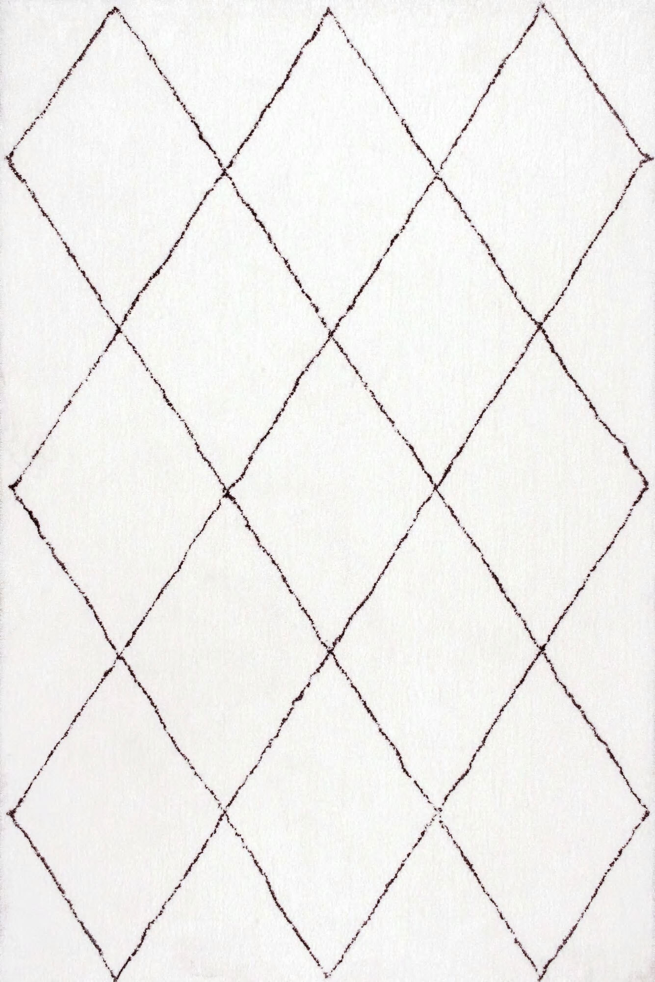 Large View Symphony Beige Trellis Shag Rug