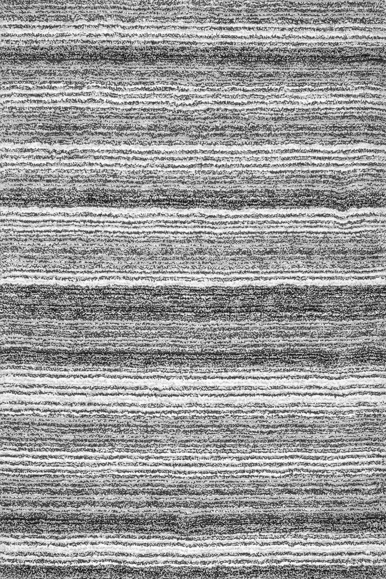 Symphony Grey Striped Shag Rug