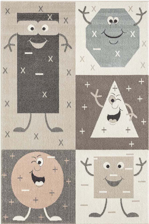 Sunny Happy Shapes Kids Rug