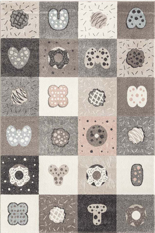Large View Sunny Square Pattern Kids Rug