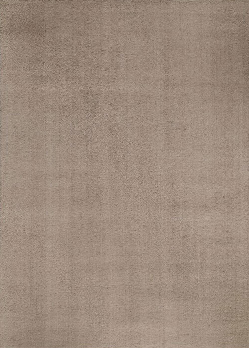 Large View Silky Plain Beige Thick Shaggy Rug