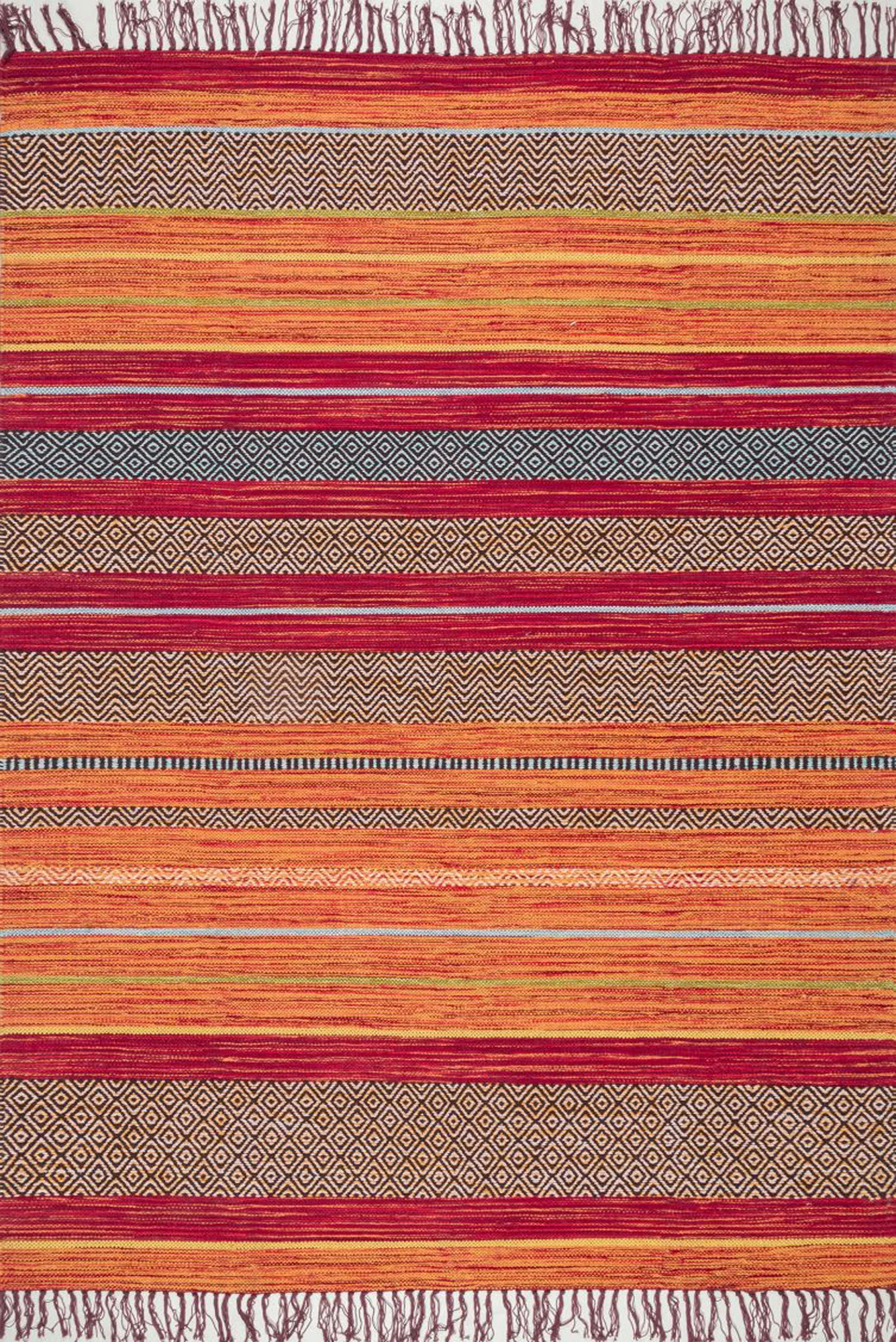 Tami Red Striped Flatweave Rug
