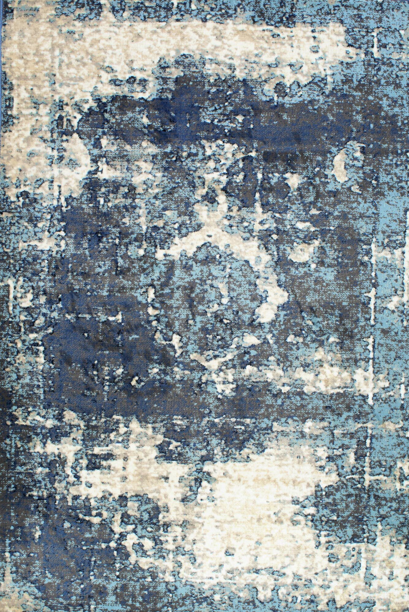 Una Blue Medallion Faded Rug