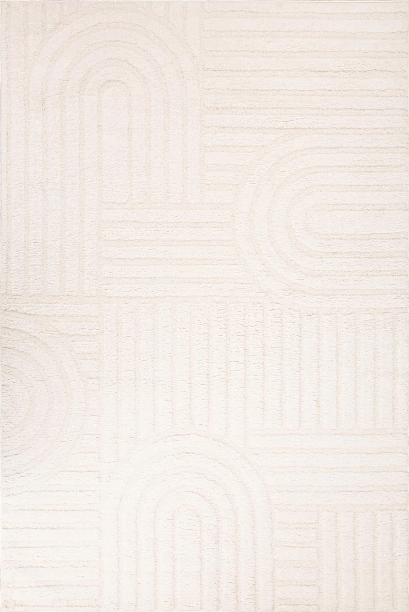 Viper White Modern Arch Rug