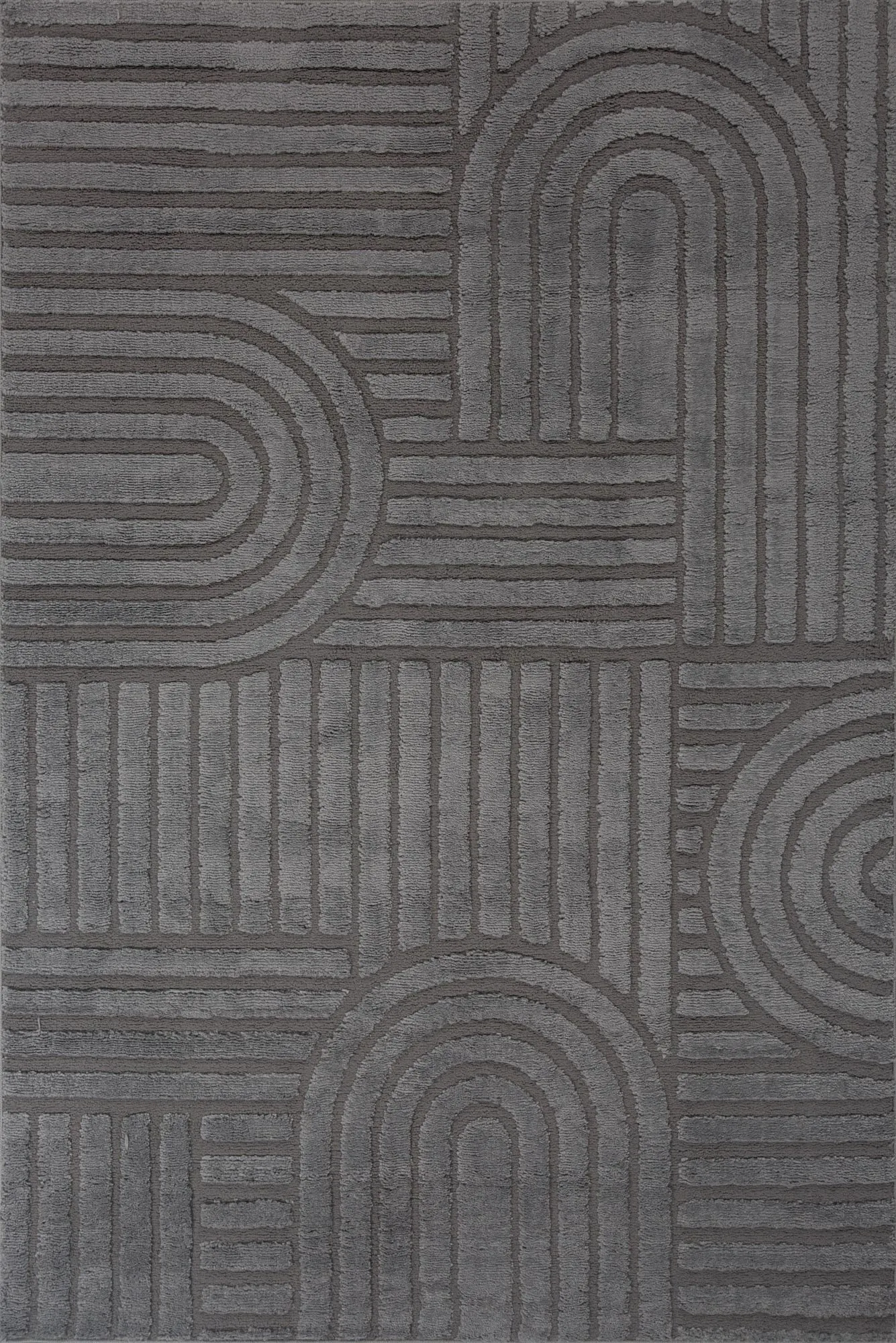 Viper Dark Grey Modern Arch Rug