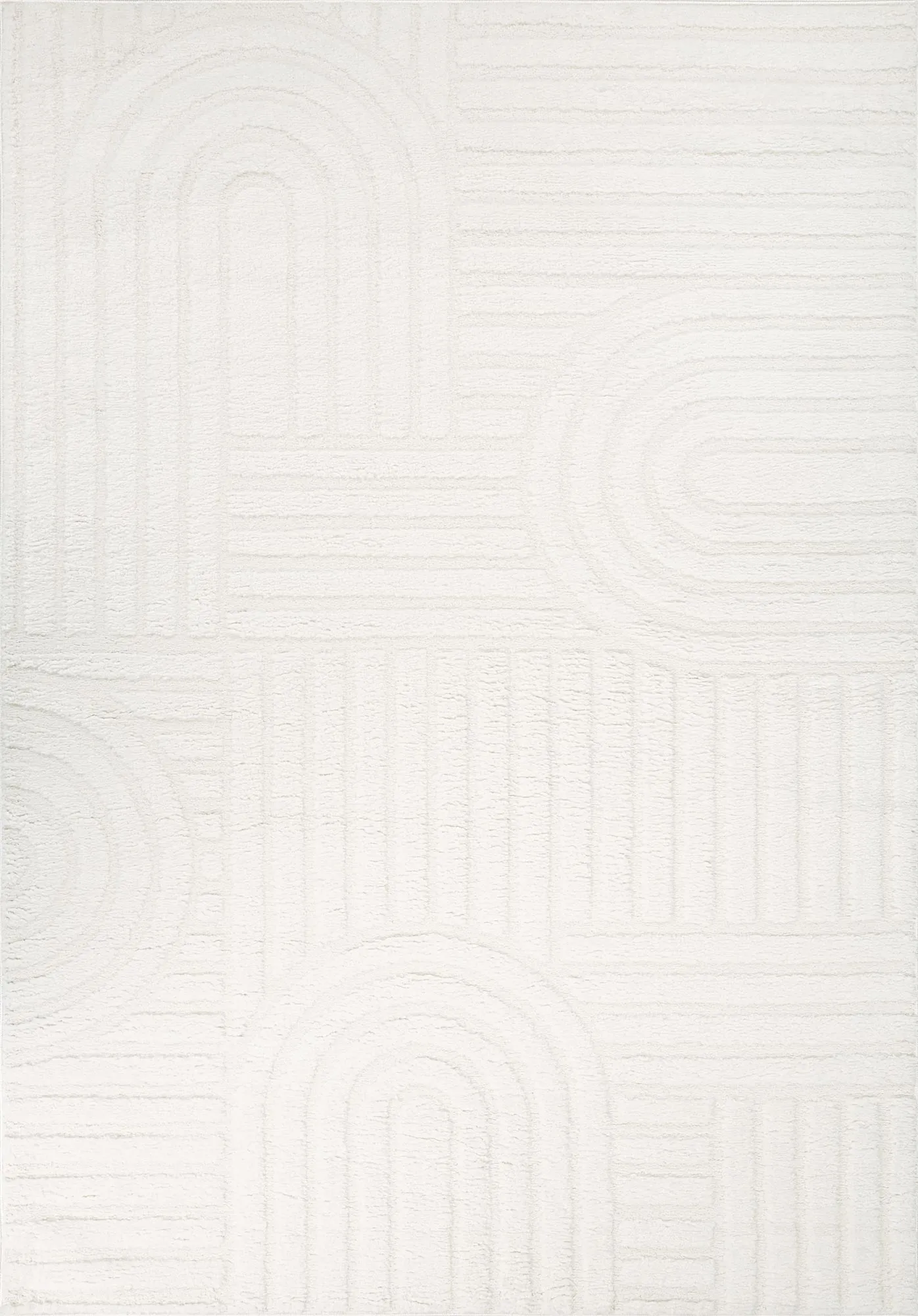 Viper White Modern Arch Rug