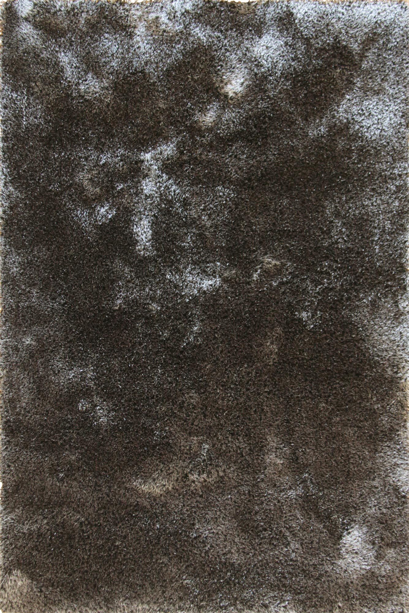 Large View Vera Thick Plain Black Shaggy Rug