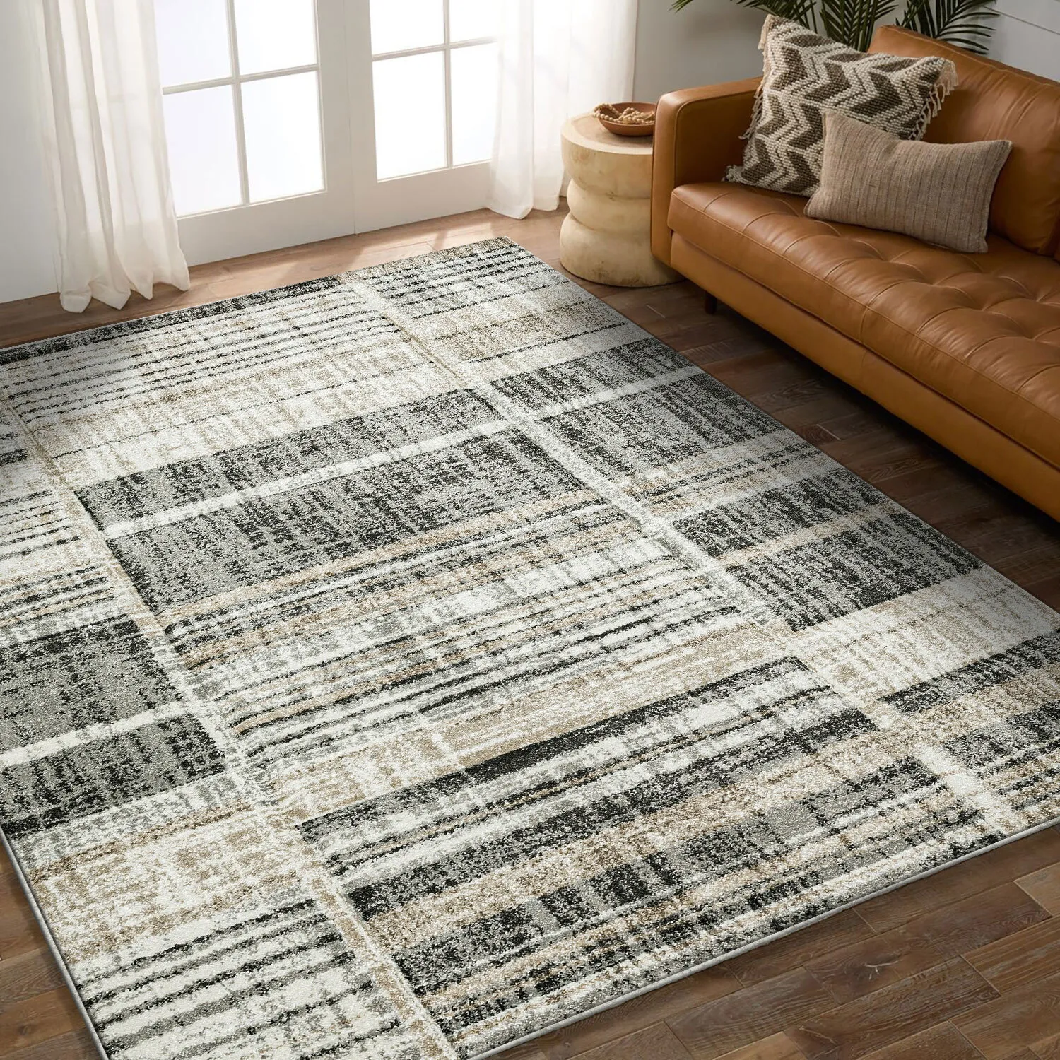 Large View Amsterdam Striped Carved Rug