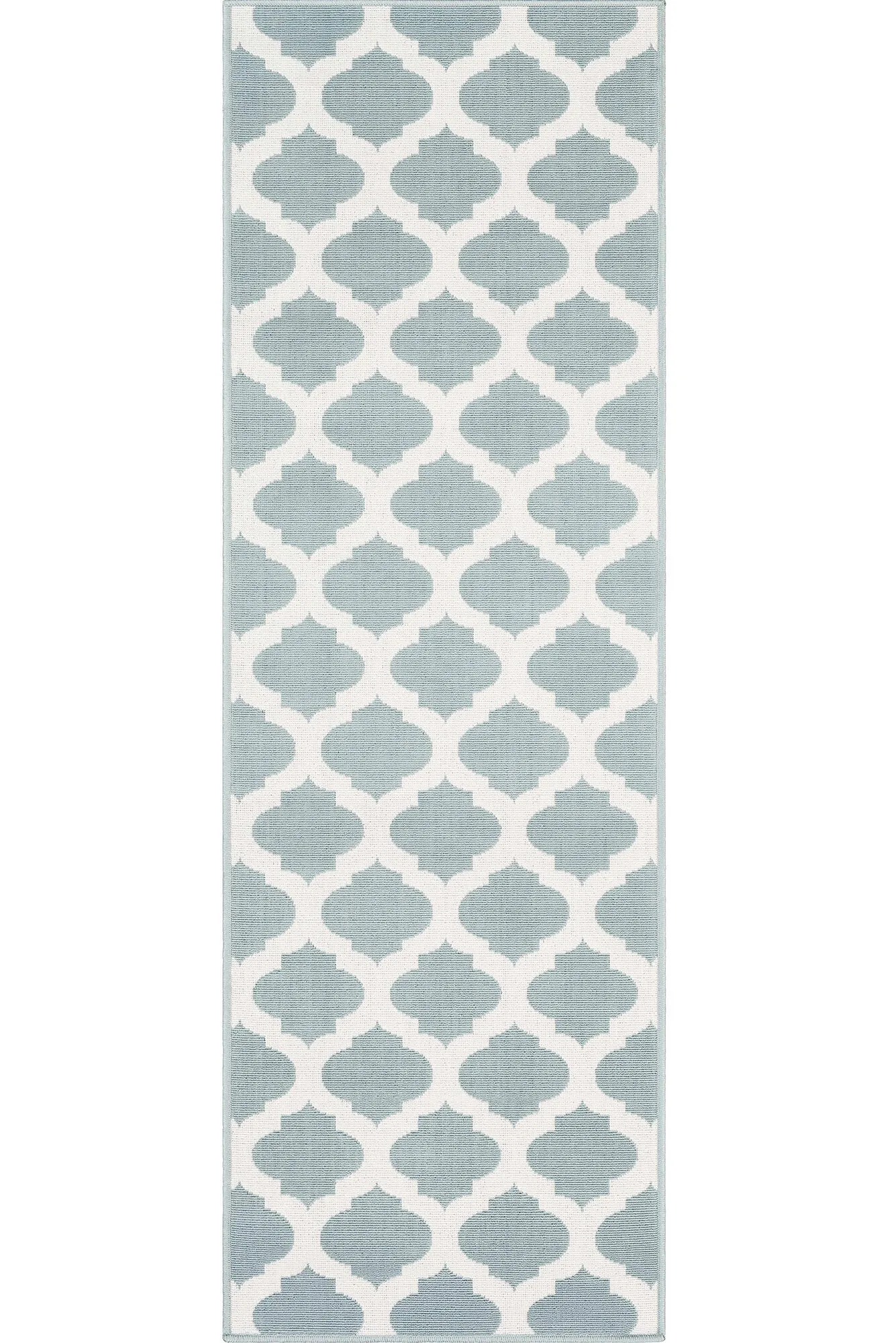 Large View Ambient Teal Trellis Outdoor Rug