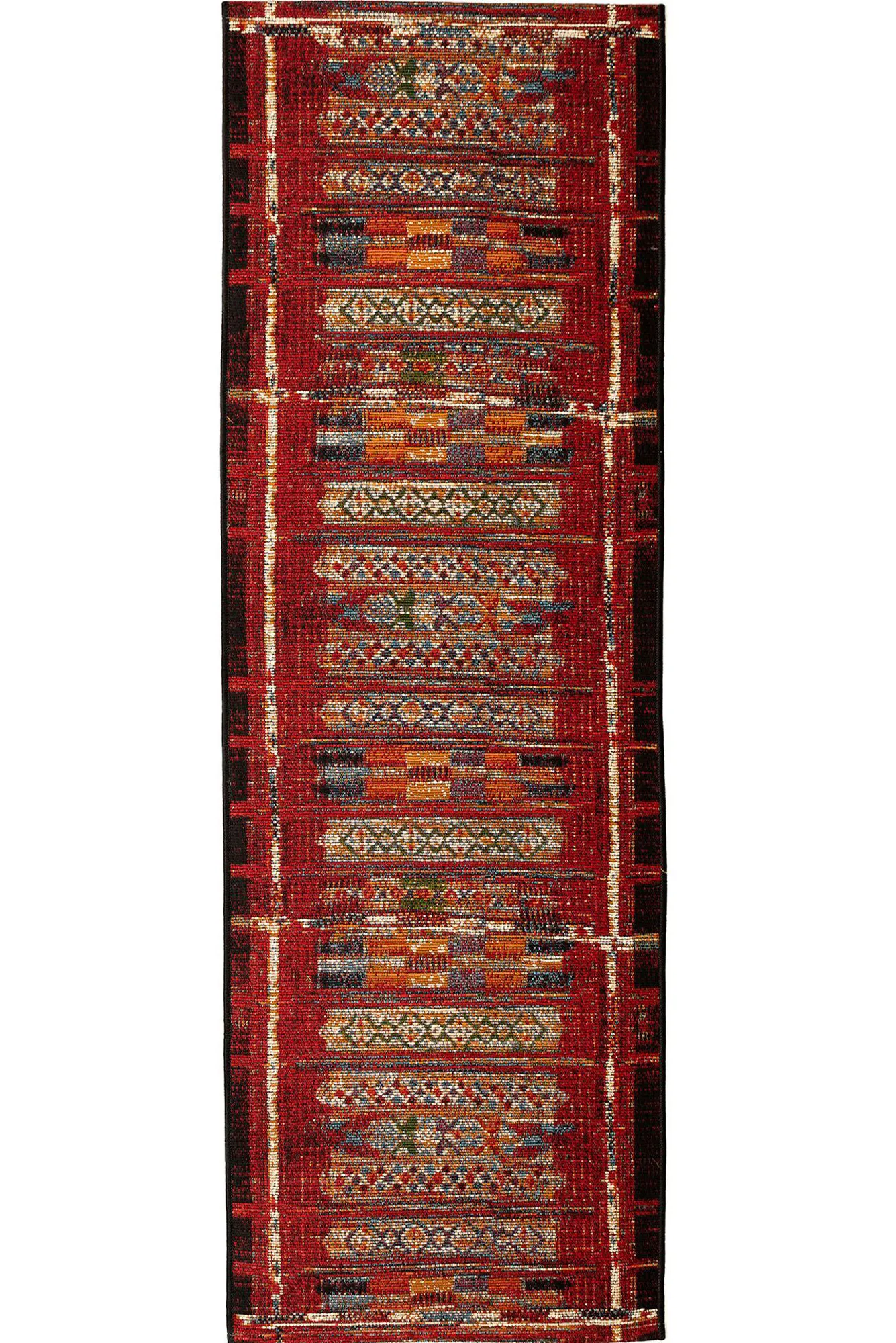 Large View Aperto Red Tribal Pattern Rug