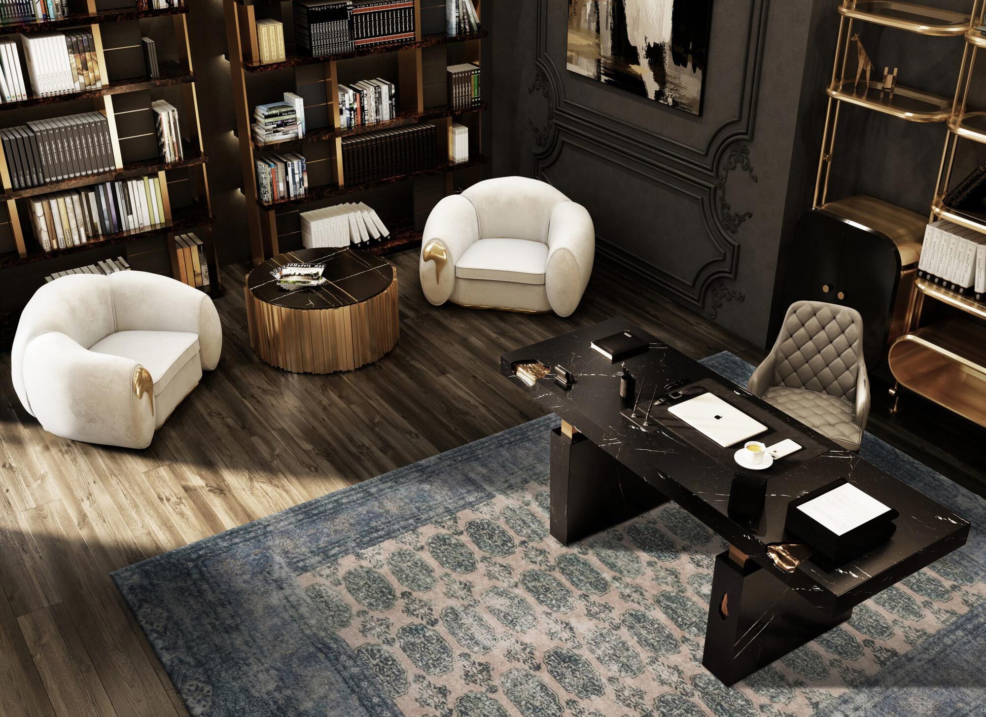 Large View Cato Traditional Geometric Rug