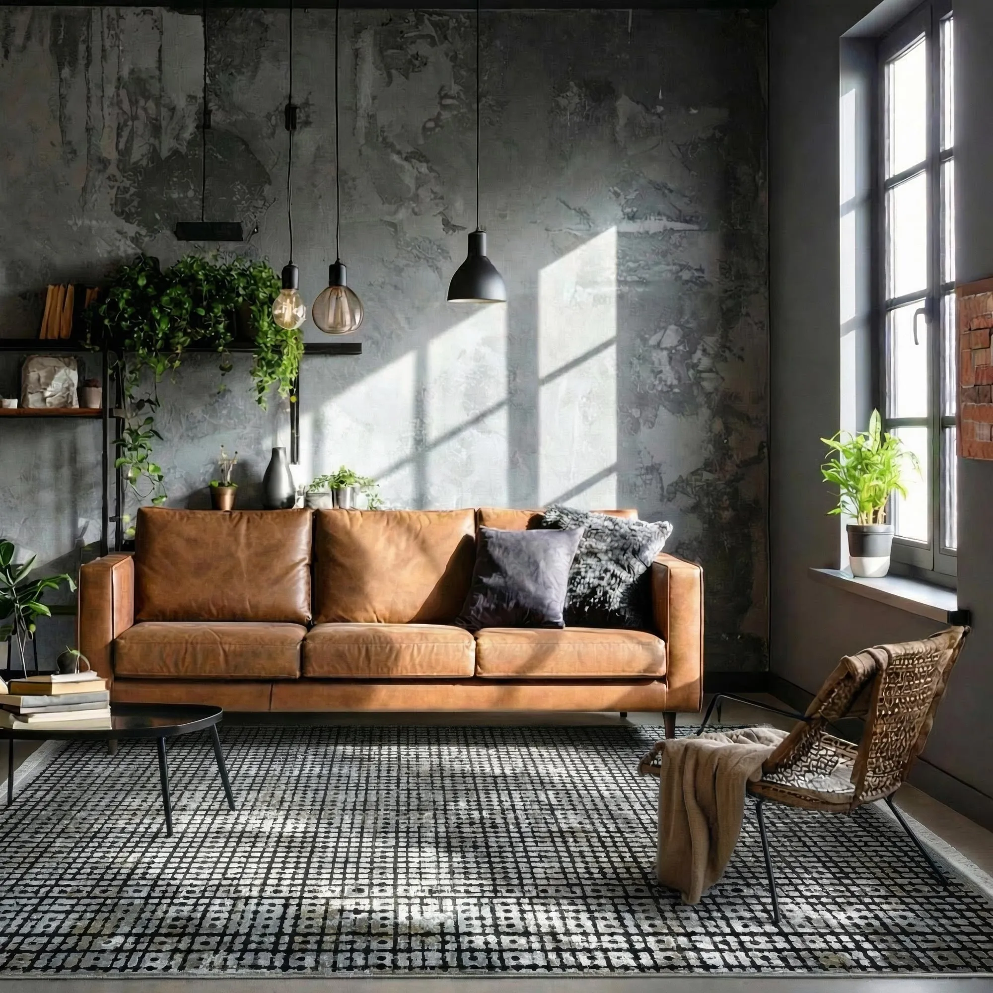Galaxy Contemporary Grid Rug