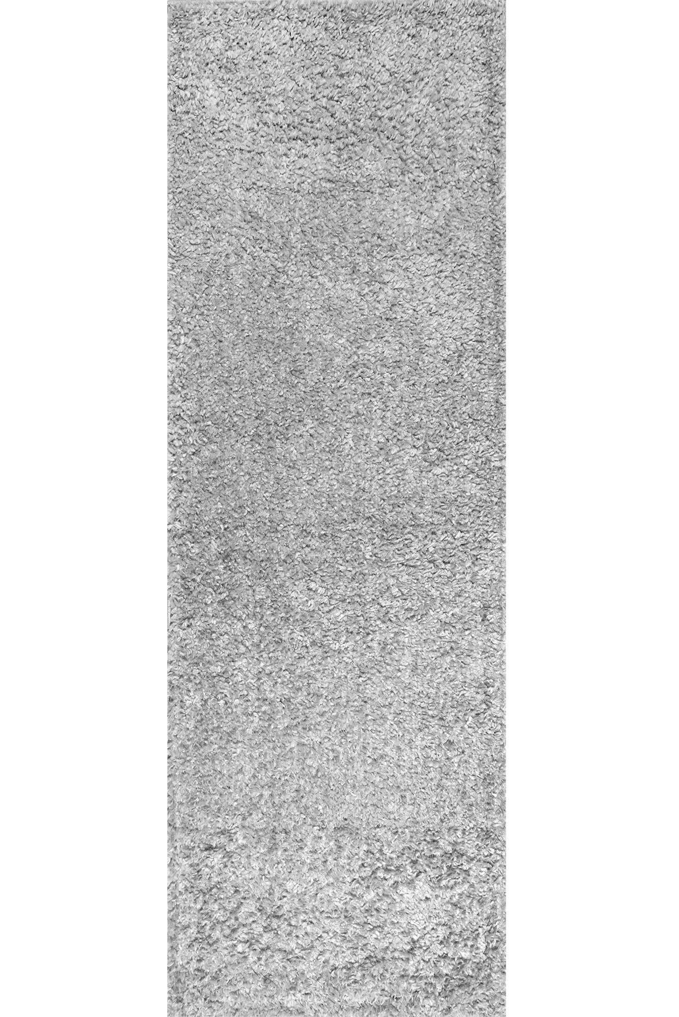 Large View Luis Plain Grey Shaggy Rug