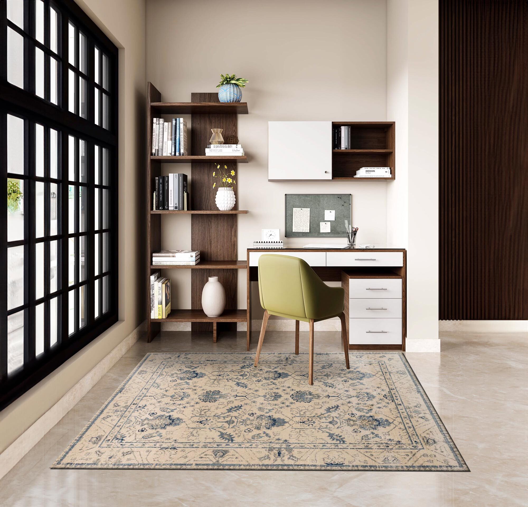 Large View Melanie Beige Contemporary Rug