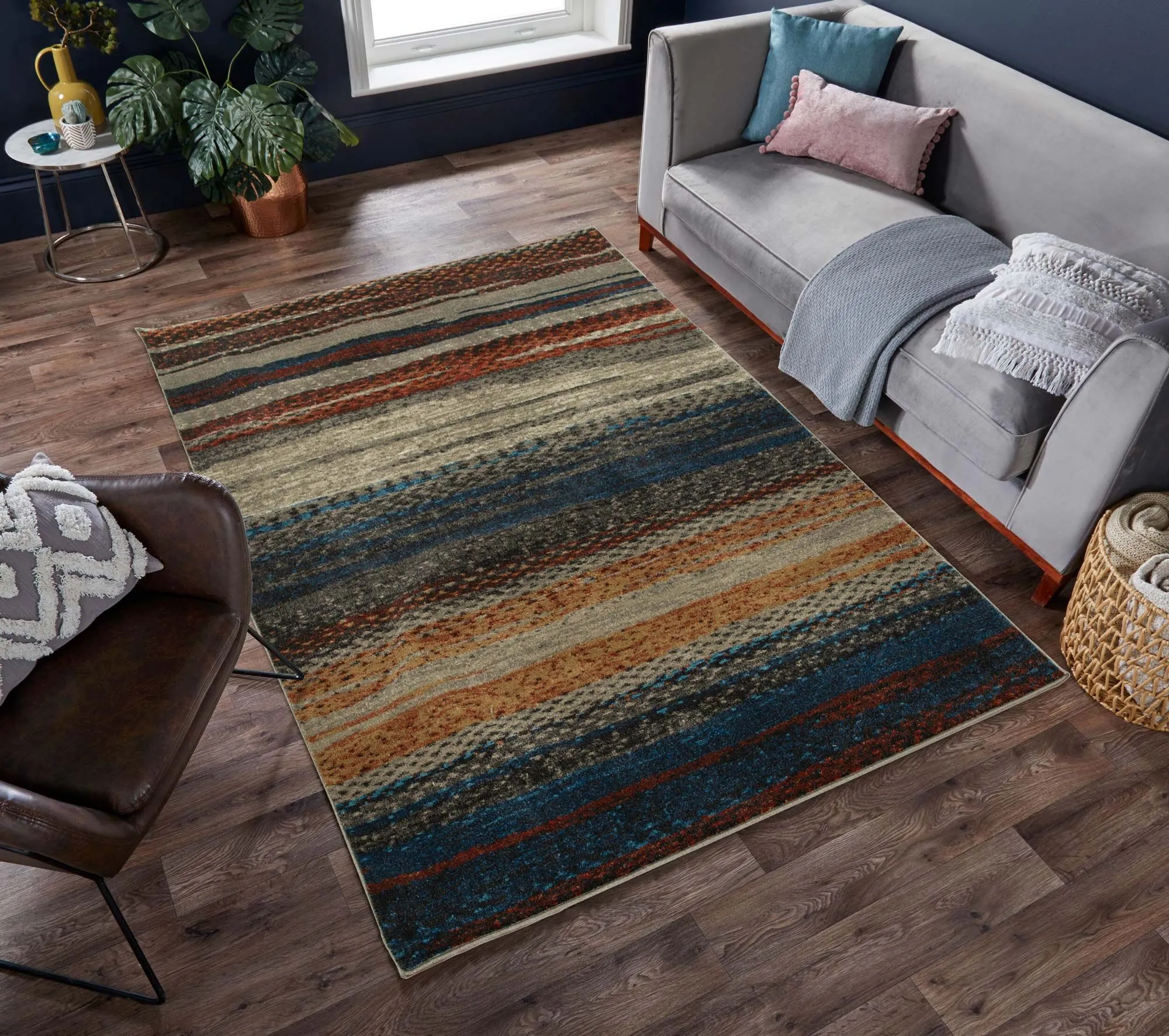 Large View Mobi Multi Striped Rug