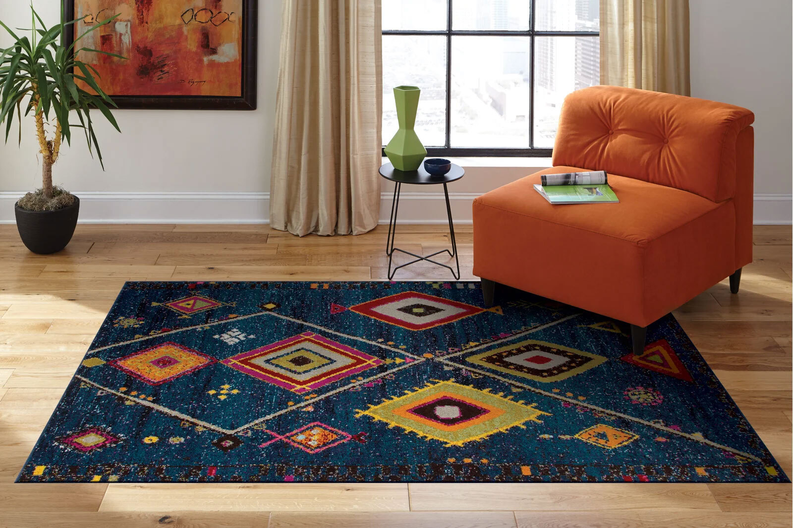 Large View Nordic Diamond Moroccan Rug