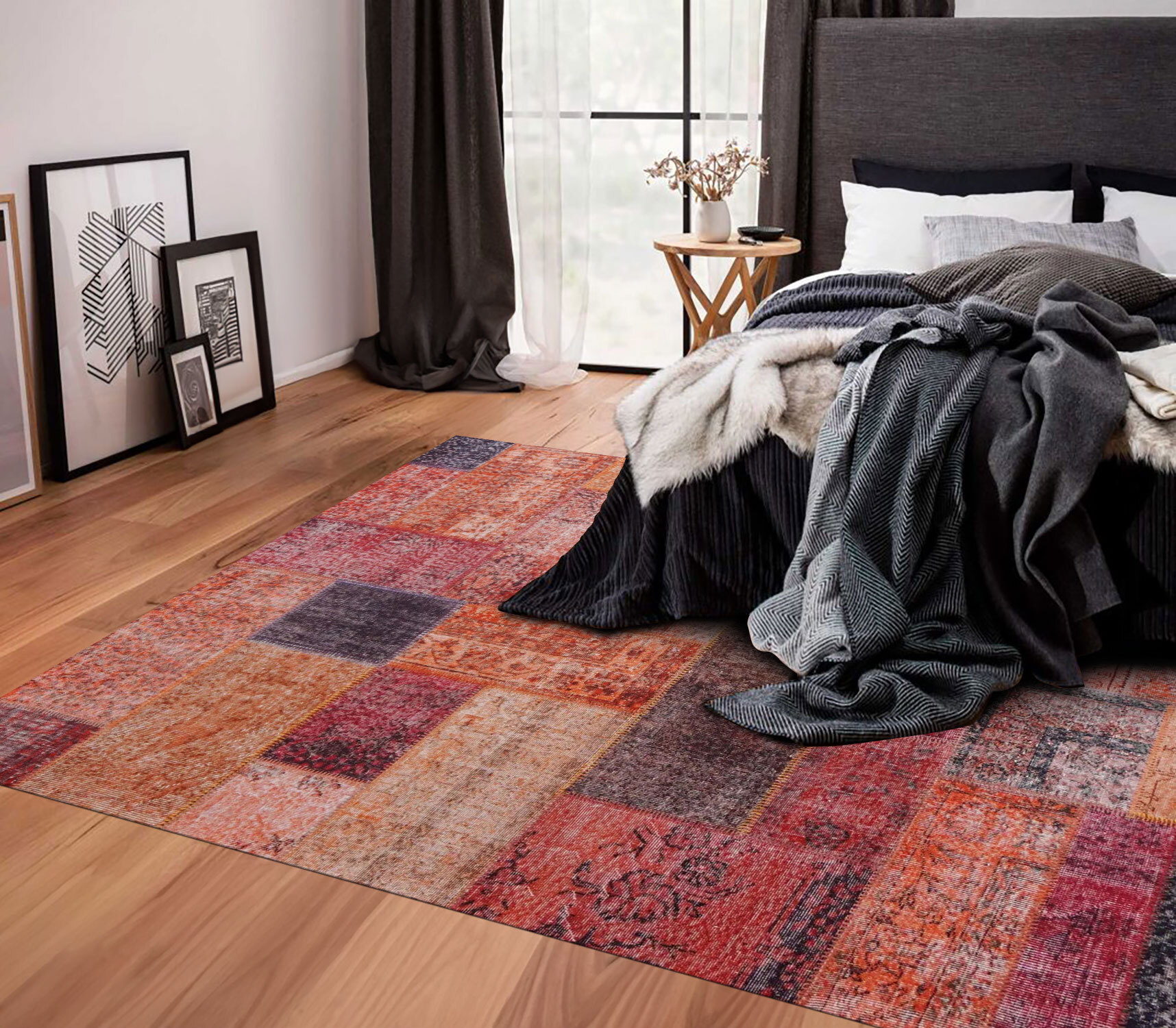 Large View Noble Traditional Patchwork Rug