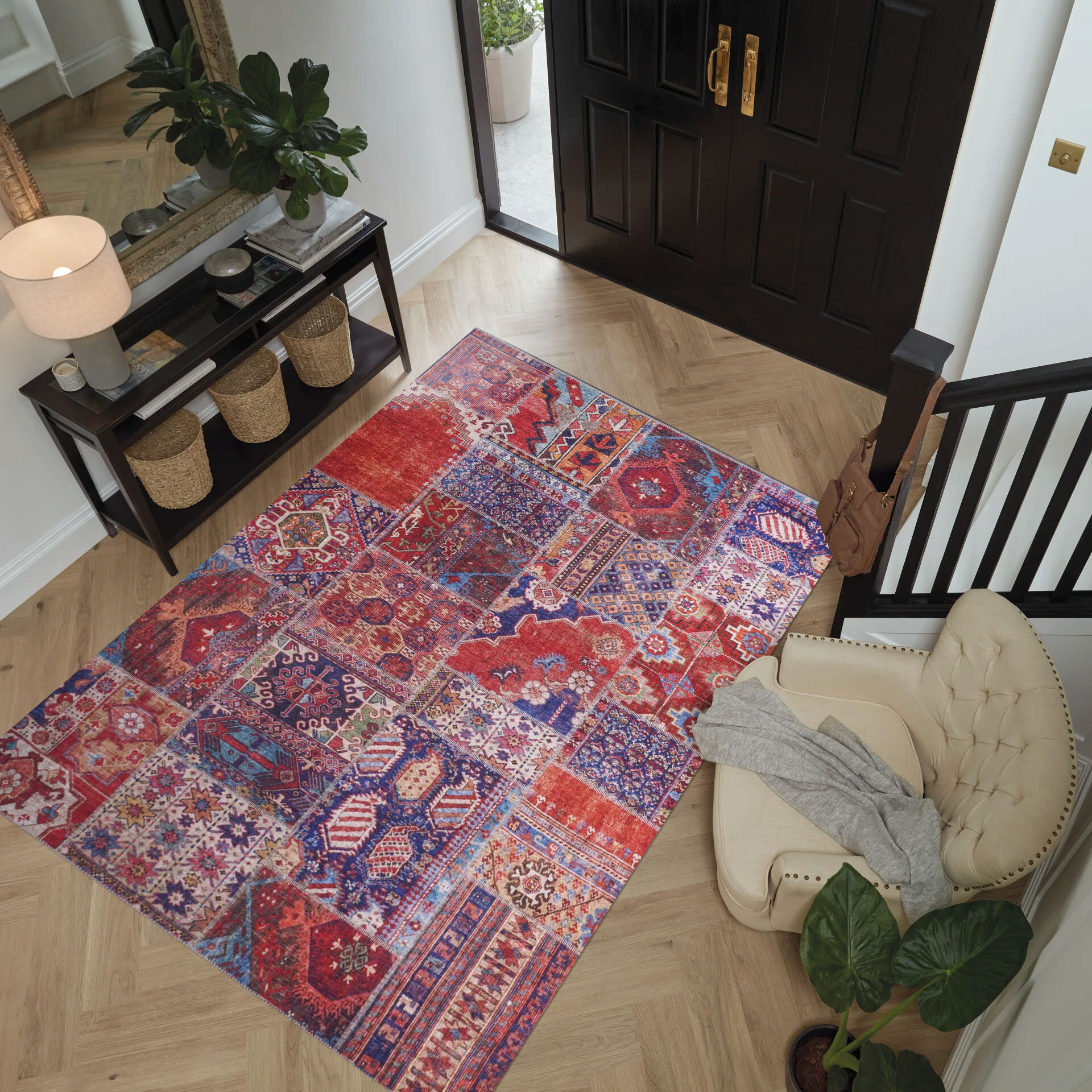 Large View Noble Traditional Patchwork Rug
