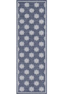 Ambient Navy Floral Outdoor Rug