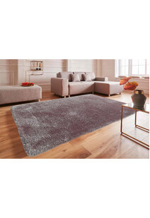 Luxe Plain Lilac Shaggy Rug