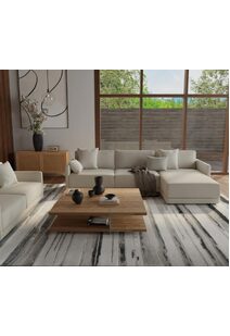 Mosaic Monotone Striped Rug