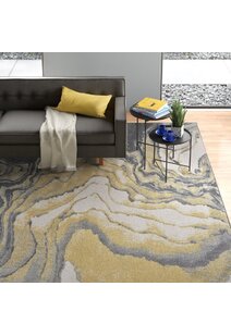 Roma Yellow Modern Abstract Rug